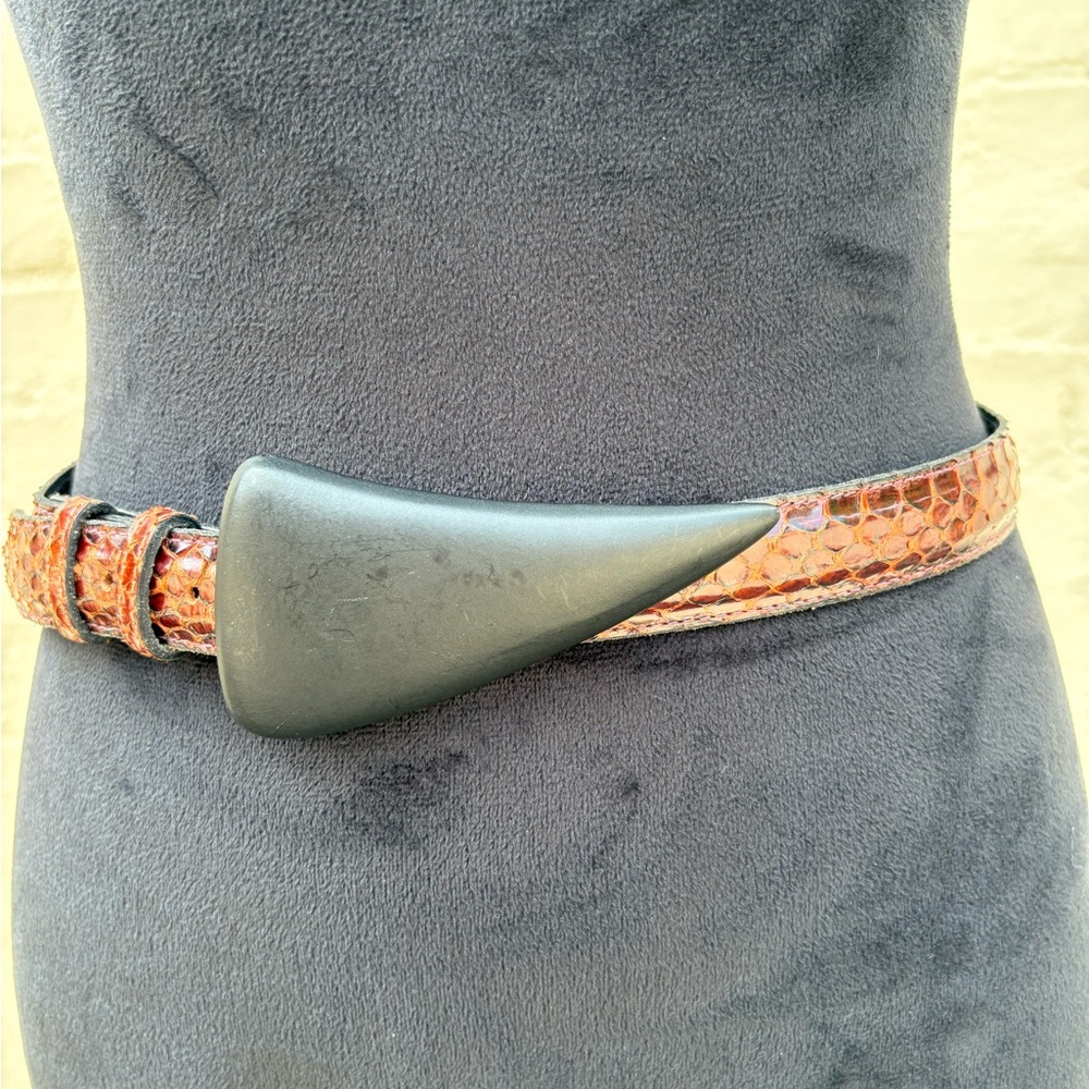 Vintage Snakeskin Belt w/ Stunning Buckle - Picture 3 of 5